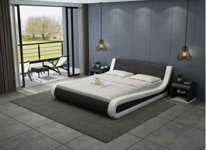 Waterbed Hotel tweepersoonsbedden compleet lederen bed gestoffeerd bed water + USB
