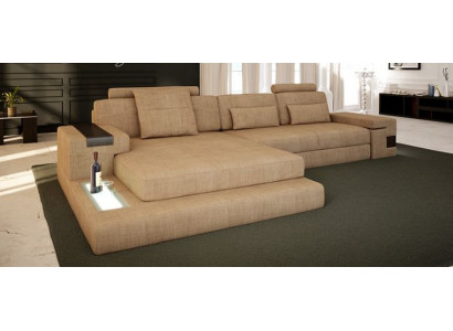 Ontwerp Modern Sofa Stof Bruin Hoekbank L Vorm Bank Woonlandschap Sofa Nieuw.