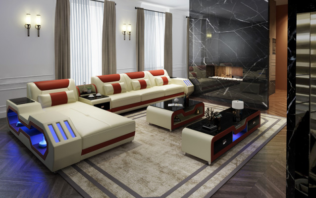 Edel luxe bank hoekbank woonlandschap multifunctionele banken bank USB-licht