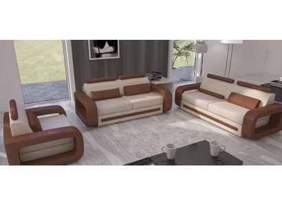 Sofaset Bank Bank Kussen Lederbank Banken Banken 3 + 2 + 1 Set Davos Set Nieuw