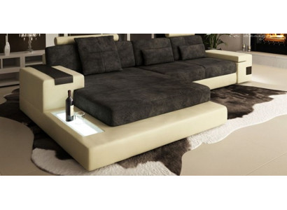 Slaapbank hoekbank woonlandschap hoekbank bekleding hoek zitbank modern L-vormig groot.