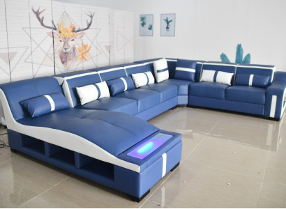 Bank U-vorm lederen bankstel bankstel woonlandschap ontwerp modern bankstel hoekbank