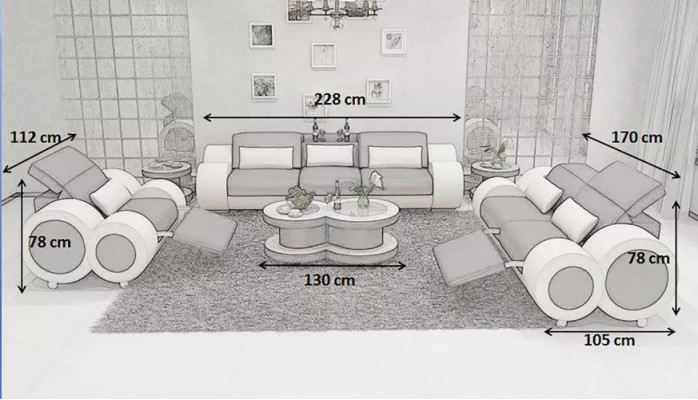 Woonlandschap Designer Bank Bankstel 3-zits hoekbank Bekledingsset