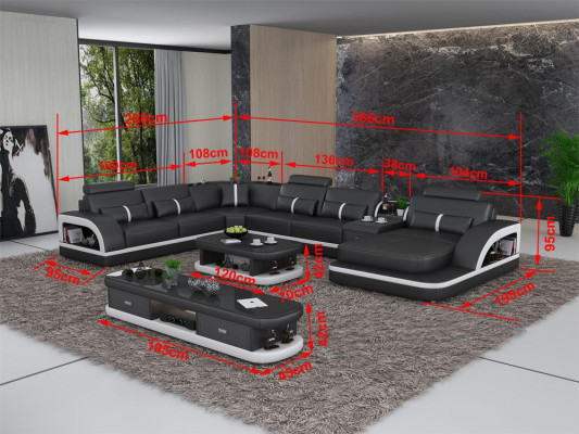 Sofaset + USB Luxe Designer Bank Bekleding 3+2+1 Lederen Bank Zit Beige NIEUW