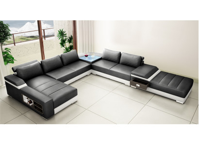 Designer-comfort U-vormige hoekbank met uitstekende bekleding.
