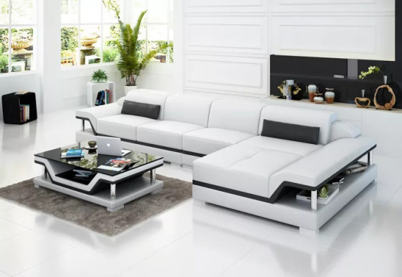 Woonlandschap leren bank hoekbank L-vorm Moderne bank hoekbank bekleding