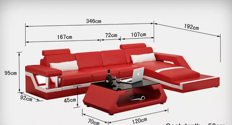 Hoekbank Gestoffeerde Leren Bank Hoekbank L-vorm Moderne Bank Zithoek