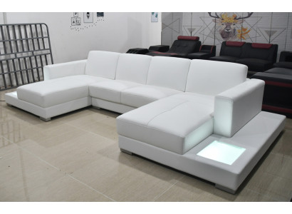 Leren bank Bank Moderne bekleding Lederontwerp Hoekbank Bankstel Stof Woonlandschap