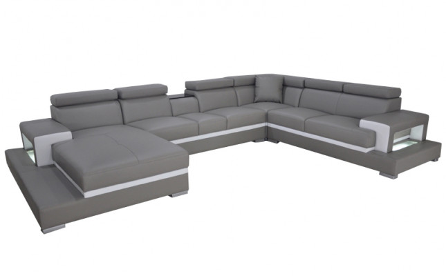Moderne zitkussen woonlandschap woonkamer bekleding hoekbank USB + licht