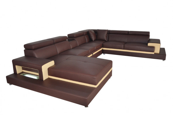 Moderne zitkussen woonlandschap woonkamer bekleding hoekbank USB + licht