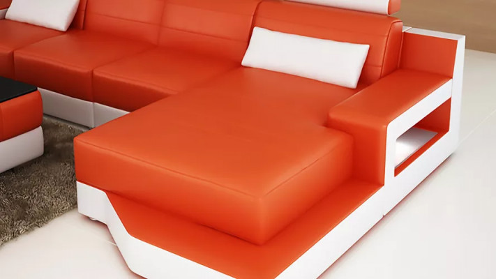 Hoekbank L-vorm Moderne bank Leren bank Hoekbank Bekleding Designer-bank