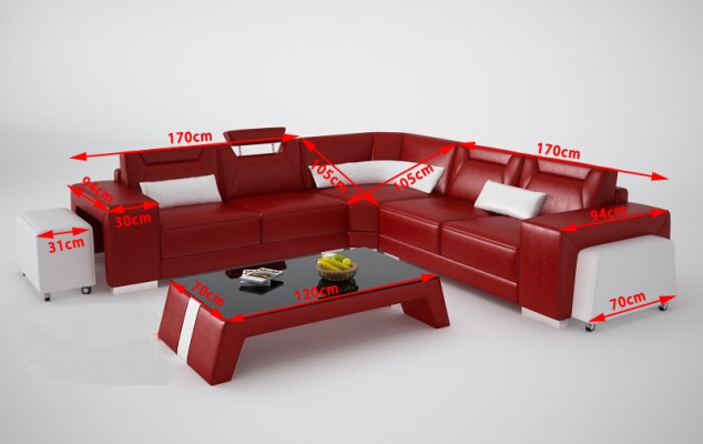 Leder Moderne Bank Woonlandschap Leren Bank Bankstel Bank L Vorm Salontafel