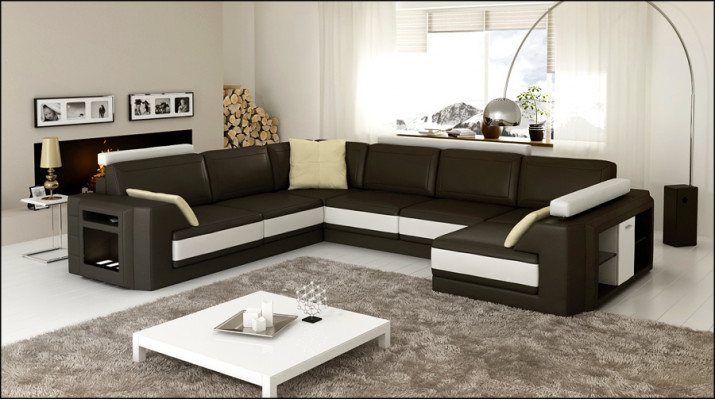 Designersofa Hoekbank Bank Leren bank Bekleding Stoel Hoekstel + Licht PHM3027