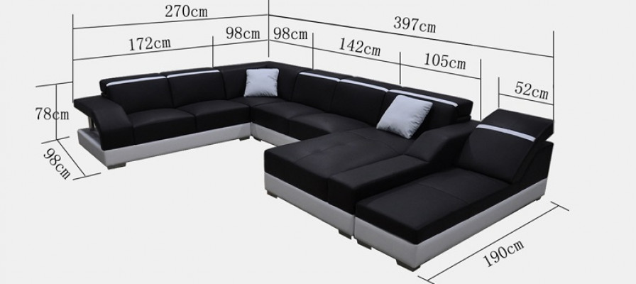 Lederen bank Bank Bank Woongebied Hoekbank Set Ontwerp Modern Bank K5011