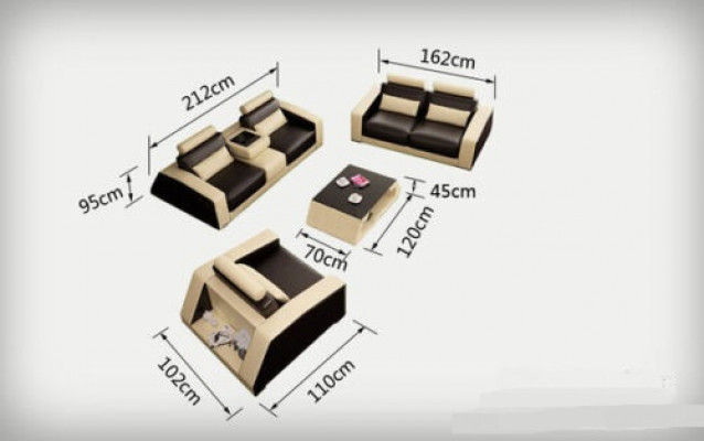 Moderne bankstel 3+2+1 zitplaatsen set ontwerp gestoffeerde bank Bank Banken