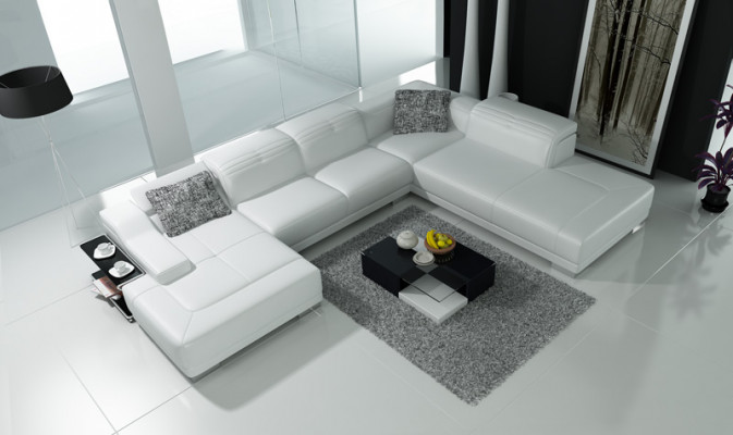 Hoekbank L-vorm Designerbank Couch Bekleding Zithoek Leder Woonsituatie
