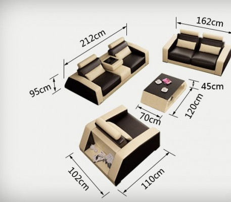 Ledersofa Bank Bankstel Nieuw 3+2+1 Zits Bankstel Design Modern Bank +USB