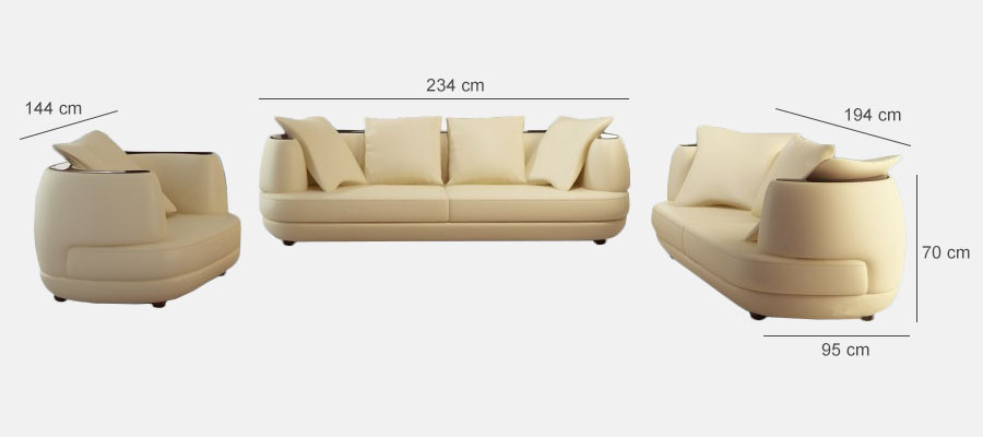 Sofaset met USB Luxe Designer Bank Bekleding 3+2+1 Leren Bank Grijs Nieuw