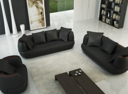 Bankstel met USB-bankbekleding leren bank 3+2+1 klassieke bankstelstoelen NIEUW