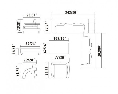 Leren bank bank woonlandschap hoekbank hoekstel ontwerp modern bankstel + USB nieuw