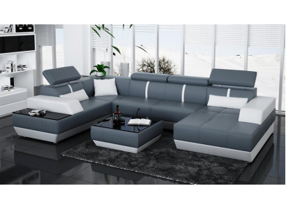 Ledersofa Bank Bank Woonlandschap Hoekbank Garnituur Ontwerp Modern Bank K5015
