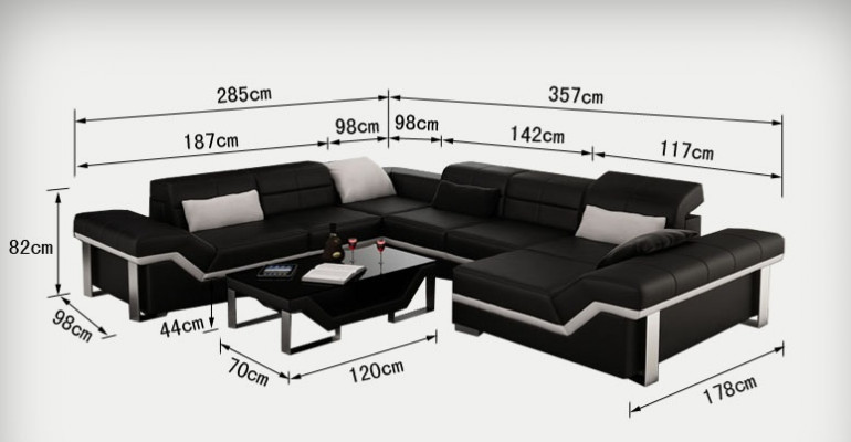 Leren bank Bank Bank Woongebied Hoekbank Set Ontwerp Modern Sofa