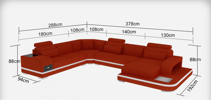 Leren bank Bank Woonlandschap Hoekbank Hoekstel Ontwerp Modern