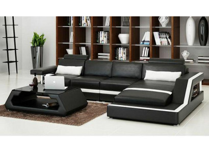 LEDERSOFA XXL WOONLANDSCHAP SET USB LEDEREN HOEKBANK Maatwerk HH4