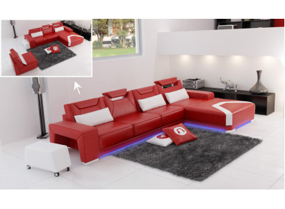 Leren bankstel met USB, hoekbank hoekcombinatie modern ontwerp Bankstel F3011C