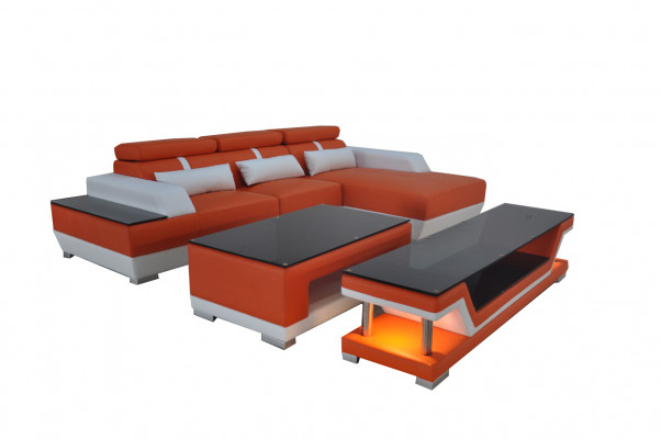 Leren bank woonlandschap hoekbank ontwerp modern sofa L-vorm chaise