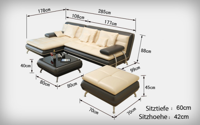 Leren bankstel Bank woonlandschap Hoekbank Hoekbank ontwerp Modern nieuw meubilair F3015  Leren bankstel Bank woonlandschap Hoekbank Hoekbank ontwerp Modern nieuw meubilair F3015