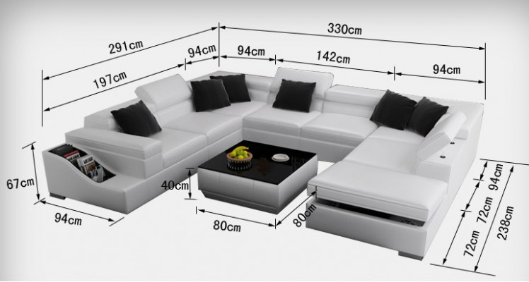 Ledersofa Bank Bank Woonlandschap Hoekbank Hoekstel Ontwerp Modern U K5006
