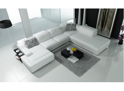 Lederen bank Bank Bank Woonlandschap Hoekbank Hoek garnituur Ontwerp