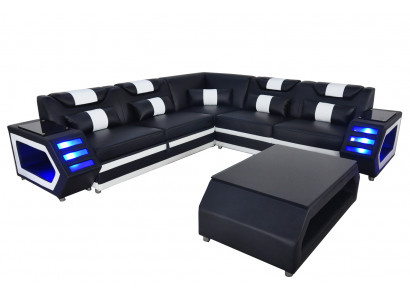 Designer gestoffeerd bankstel hoek lederen hoekbank gestoffeerde landschap kamer