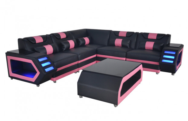 Designer gestoffeerd bankstel hoek lederen hoekbank gestoffeerde landschap kamer