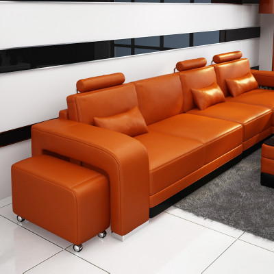 Leren bank Bank Woonlandschap Hoekbank Hoekbankstel Ontwerp Modern Sofa F3017C