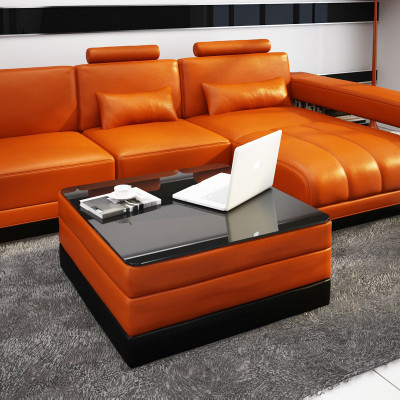 Leren bank Bank Woonlandschap Hoekbank Hoekbankstel Ontwerp Modern Sofa F3017C
