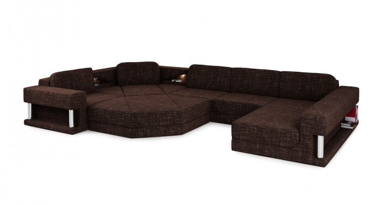 Hoekbank met USB-bekleding, textieldesignbankstel, woonlandschapparlement