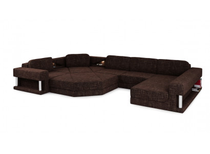 Hoekbank met USB-bekleding, textieldesignbankstel, woonlandschapparlement
