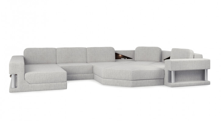 Hoekbank met USB-bekleding, textieldesignbankstel, woonlandschapparlement