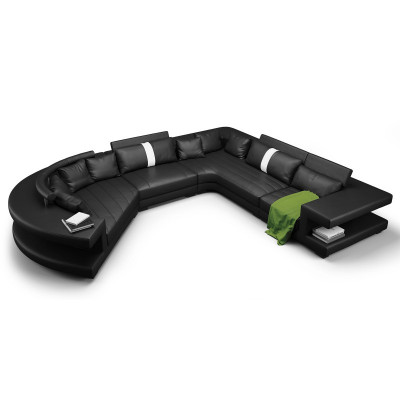 Woonlandschap Moderne Zitkussen Woonkamer Zitkussen Hoekbank USB + Licht