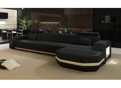 Stijlvol ontspannen Nieuwe L-vormige hoekbank met premium lederen bekleding.