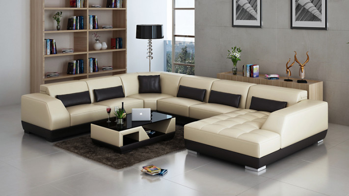 Moderne leren bankstel bank woonlandschap hoekbank decor hoek design set