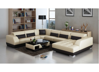 Moderne leren bankstel bank woonlandschap hoekbank decor hoek design set