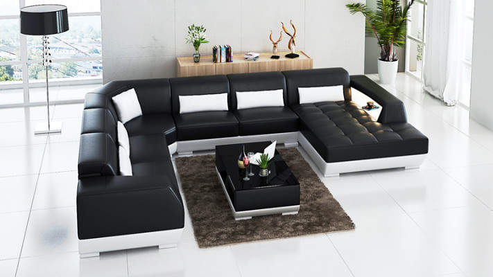 Moderne leren bankstel bank woonlandschap hoekbank decor hoek design set
