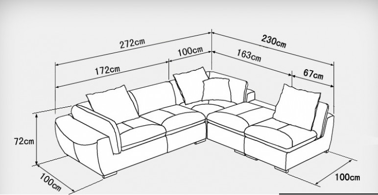 Leren bankstel met USB woongedeelte hoekbank hoekfauteuil set modern ontwerp bank F3014