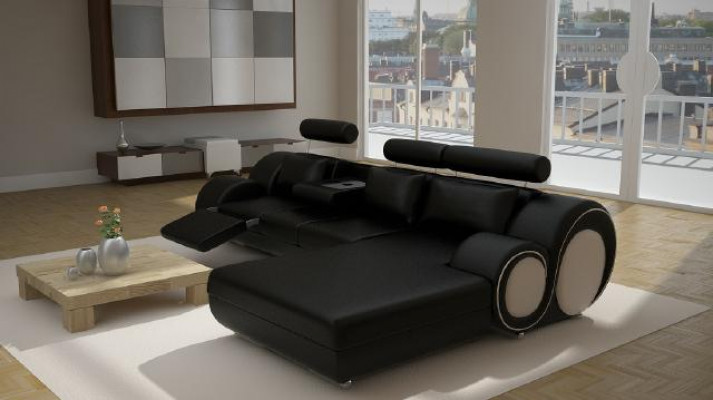 Ontwerper garnituur woonlandschap hoekbank bank bank bank lederen bankstel met USB