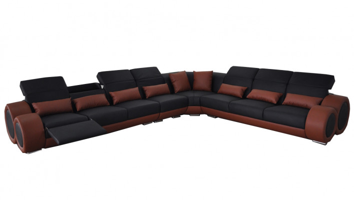Ontwerp hoekbank met USB-bekleding Bankstel van leer Moderne bankstellen Zit nieuw
