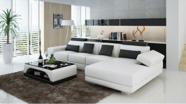 Leren bank kussens zit hoekbank moderne design bankstellen woonlandschap