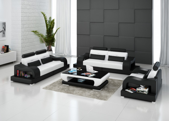 Leren bank Bank Bankstel Woonlandschap 3+2+1 zitsbank Stel Modern Ontwerp G8005D